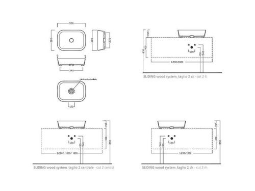 Раковина из сантехнического фаянса Hatria HAPPY HOUR A0Y2A008 60х40 накладная цвет серый - фото 3