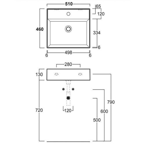 Раковина из сантехнического фаянса Simas Agile AG51 nero matt*1 50х50 подвесная цвет черный 1 отверстие под смеситель - фото 2