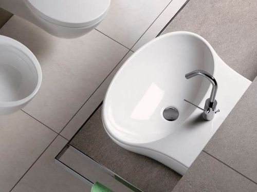 Раковина из сантехнического фаянса Hatria NIDO Y0TT01 60х40 подвесная цвет белый 1 отверстие под смеситель - фото 2