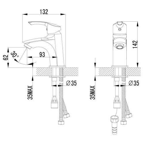 Комплект: смесители для раковины и биде LeMark Plus Strike LM1116C хром - фото 3
