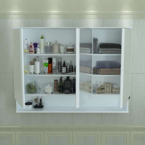 Зеркало-шкаф СанТа Вегас 700184 120х90 подвесной цвет белый - фото 2