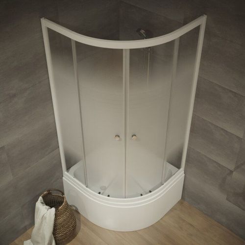 Душевой уголок Тритон Лайт Щ0000061801 90х90 стекло с рисунком профиль белый с поддоном - фото 4