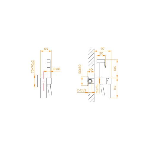 Гигиенический душ со смесителем RGW Shower Panels 511408207-01 хром - фото 4