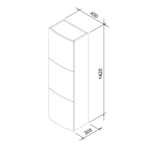 Шкаф-пенал Eban FKMDT114CS-SBA*3 bianco assoluto 30х110 цвет белый - фото 2