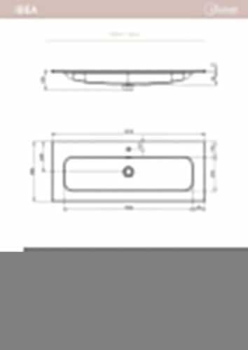 Раковина керамическая Visobath Idea 76700 120х50 встраиваемая цвет белый 1 отверстие под смеситель - фото 2