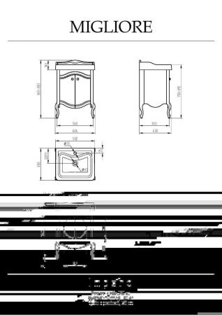 Тумба под раковину Migliore IMPERO 25968 60х50 напольная цвет зеленый