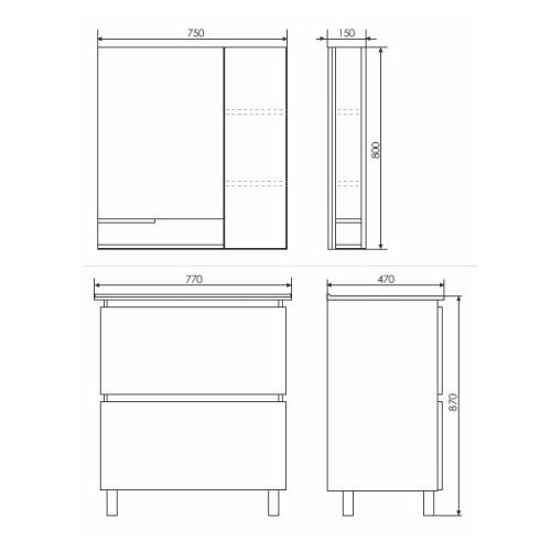 Зеркало-шкаф Comforty Верона 00004137100CF 80х80 подвесной цвет бежевый - фото 2