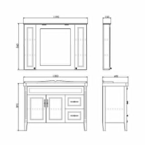 Тумба с раковиной Comforty Палермо 00004142367CF 120х50 напольная цвет белый - фото 2