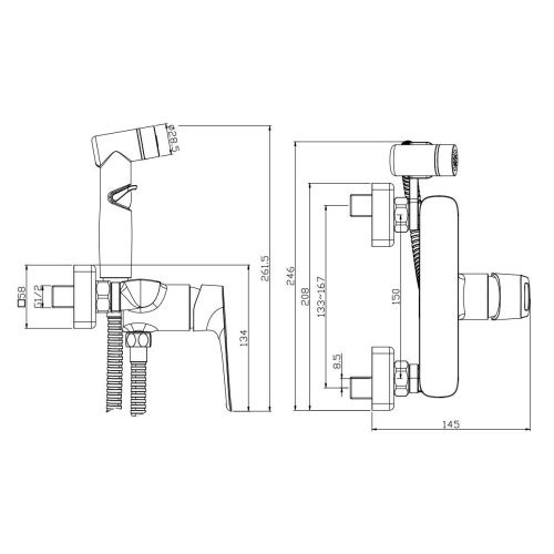 Гигиенический душ со смесителем Rossinka RS46 RS46-52 хром - фото 2