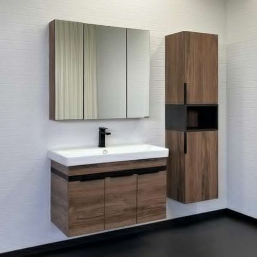 Тумба с раковиной Comforty Соло 00-00010979CF 90х50 подвесная цвет коричневый - фото 5