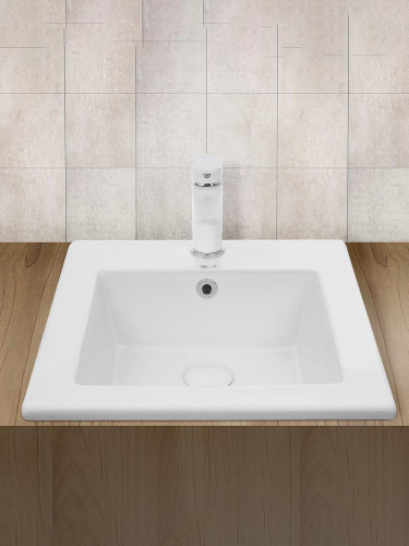 Раковина из сантехнического фаянса WeltWasser WW SK 10000004607 40 см встраиваемая цвет белый 1 отверстие под смеситель - фото 3