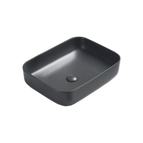 Раковина из сантехнического фарфора Vincea VBS-105MA 50х40 накладная цвет черный без отверстий под смеситель - фото 2