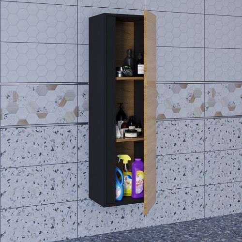 Шкаф-пенал Uperwood Barsa 293020545 40х120 подвесной цвет коричневый/черный - фото 3