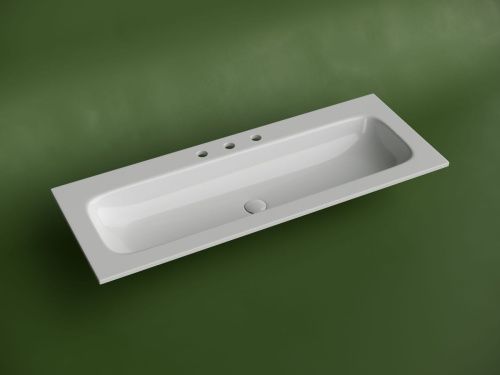 Раковина из сантехнического фарфора Ceramica Nova GRACE CN7024 120х50 накладная цвет белый 3 отверстия под смеситель - фото 2