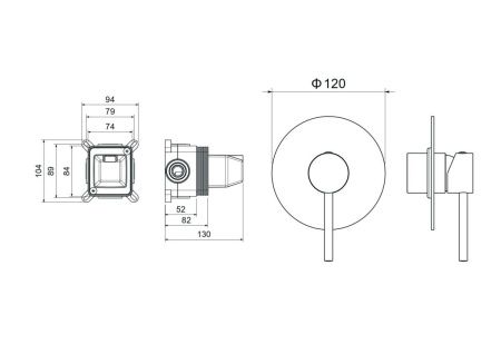 Смеситель для душа Aquatek ЕВРОПА AQ1366MB встраиваемый в стену черный