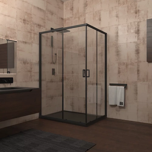 Душевой уголок Veconi Rovigo RV14-12090-01-C5 120х90 стекло прозрачное профиль черный без поддона