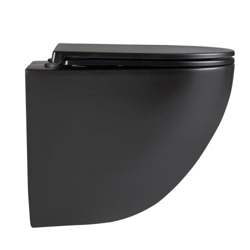 Унитаз подвесной LeMark Glazer 9612004 черный с сиденьем микролифт безободковый смыв торнадо - фото 3