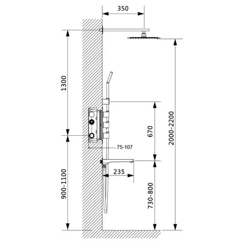 Душевая система Timo Petruma SX-5149/03SM встраиваемая в стену цвет черный с термостатом - фото 5