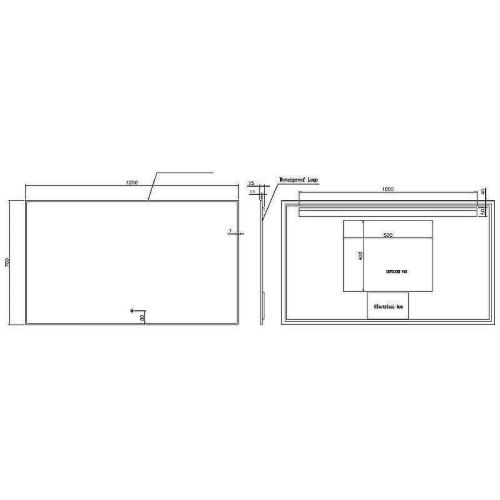 Зеркало с подсветкой и антизапотевателем Boheme 543-120-G 120х70 подвесное - фото 2