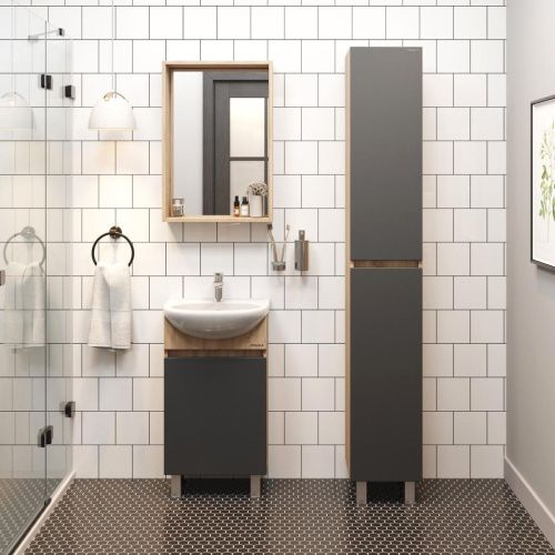 Тумба под раковину Onika Милтон 104512 40х30 напольная цвет серый/бежевый - фото 4