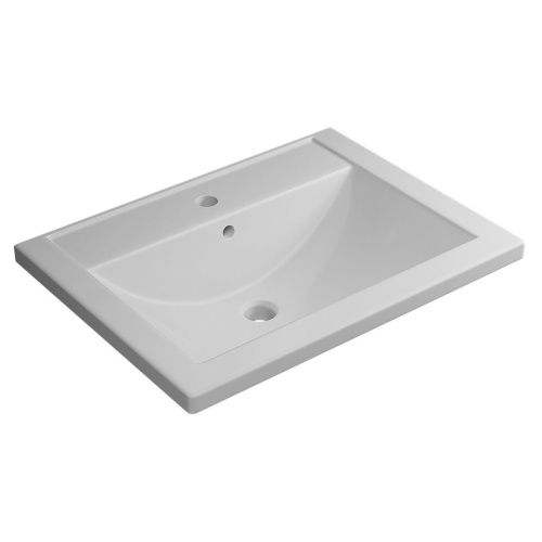 Раковина из искусственного камня Uperwood Foster 291020340 60х40 полувстраиваемая цвет белый - фото 4