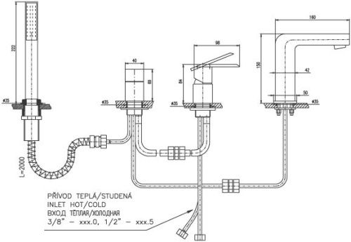 Смеситель RavSlezak LR565.5PZ на борт ванны золото - фото 2
