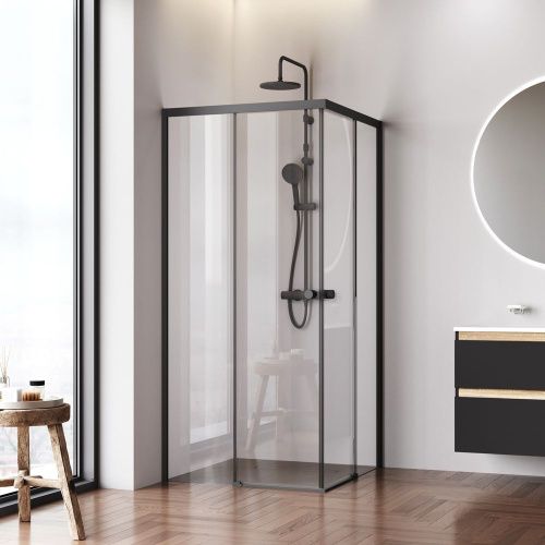 Душевой уголок Am.Pm X-joy W94G-403-9090-BТ1К 90х90 стекло прозрачное профиль черный без поддона