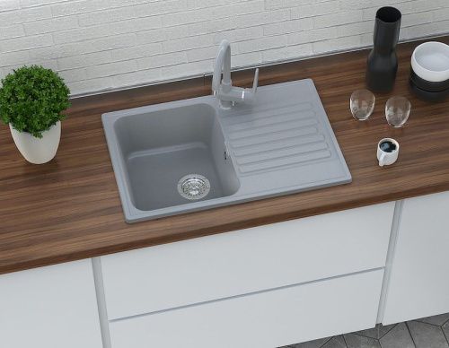 Кухонная мойка Granfest Quarz 78 черный 75х50 цвет черный поверхность матовая - фото 3