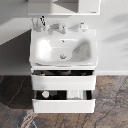 Тумба под раковину Am.Pm Like M80FHX0652WG 70х50 подвесная цвет белый - фото 3