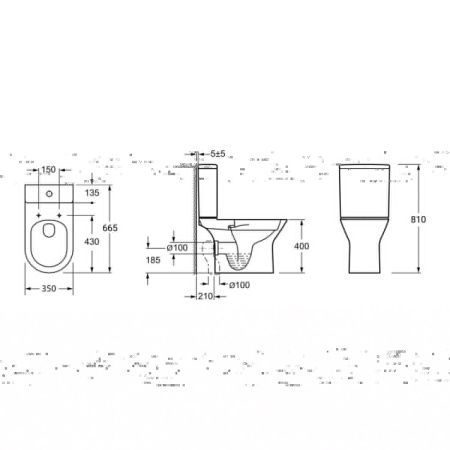 Унитаз-компакт напольный с бачком Lavinia Boho Elegant 3308002R белый глянцевый с сиденьем микролифт безободковый каскадный смыв