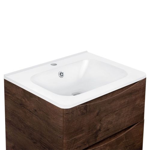 Раковина из искусственного камня Vincea VCB-2VP600W 60х50 встраиваемая цвет белый 1 отверстие под смеситель - фото 2