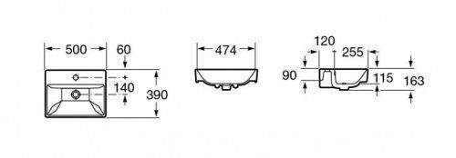 Раковина из сантехнического фарфора Roca Oleta 73274C300Y 50х40 накладная цвет белый - фото 5
