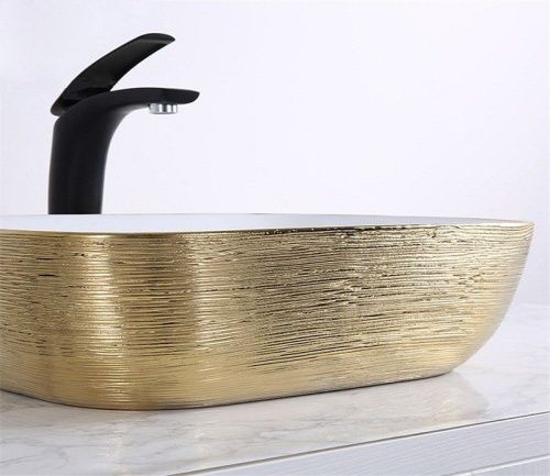 Раковина из сантехнического фаянса CeramaLux D1333H130 50х30 накладная цвет белый без отверстий под смеситель - фото 3