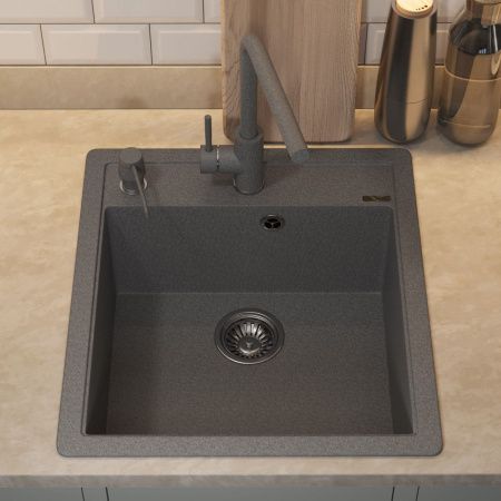 Кухонная мойка Uperwood Quartz Premium UPD-07 3910202126 45х50 цвет серый поверхность матовая