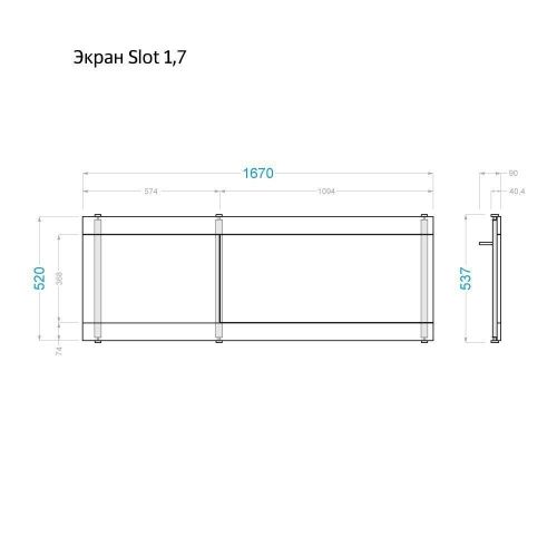 Экран под ванну Alavann Slot 170 см ALV0721001 фронтальный МДФ откидной белый - фото 5