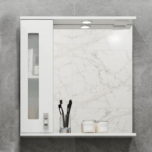 Зеркало-шкаф Onika Кристалл 206705 70х70 подвесной цвет белый - фото 2