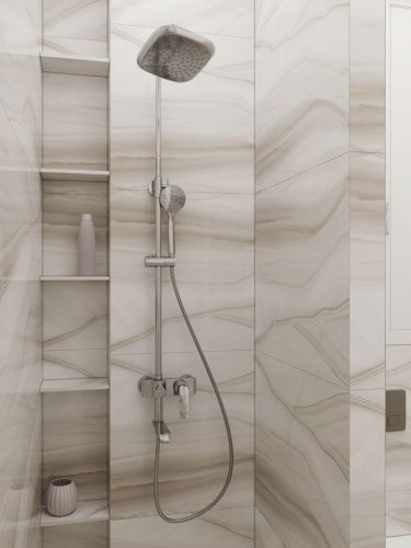 Душевая стойка Knotlor KN-43 настенная цвет хром - фото 4