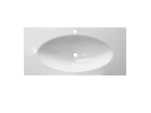 Раковина из искусственного камня Эстет Мальта Люкс ФР-00014944 100х50 накладная цвет белый 1 отверстие под смеситель - фото 3