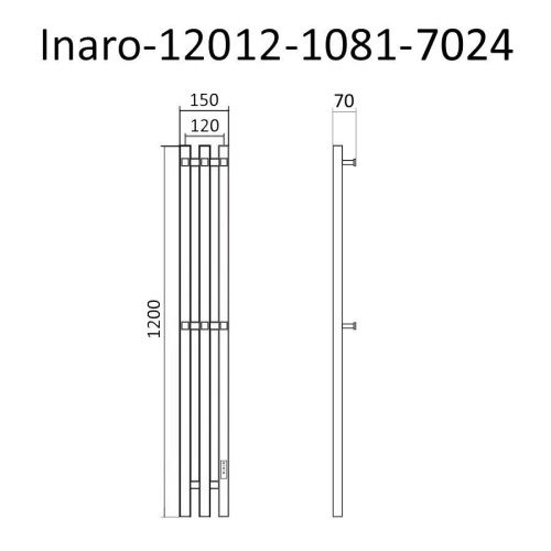 Полотенцесушитель электрический Маргроид Inaro профильный Inaro-12012-1081-7024 15х120 серый - фото 2