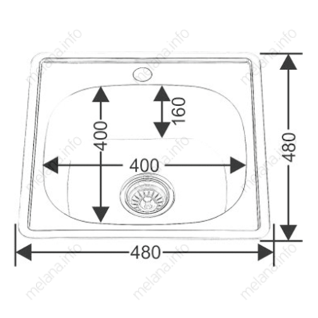 Кухонная мойка Melana 021 t (*15) 50х50 цвет хром поверхность полированная