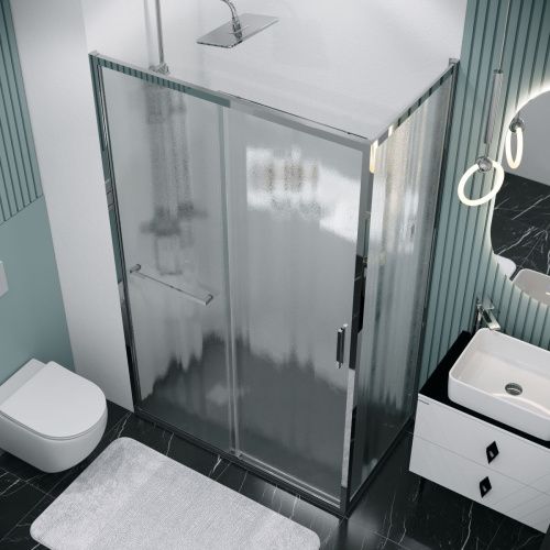 Душевая перегородка Grossman Style 200.K33.05.70.10.02 70х195 стекло текстурное профиль хром - фото 5