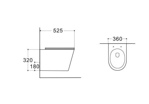 Унитаз подвесной Aquatek ВЕГА AQ1905-MG серый с сиденьем микролифт безободковый каскадный смыв - фото 2
