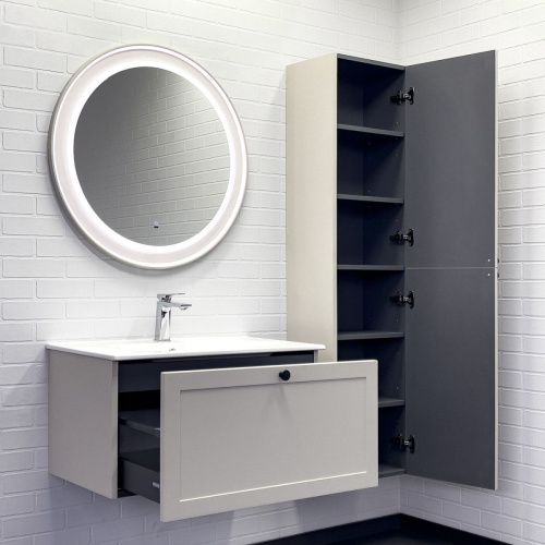 Тумба с раковиной Comforty Ереван 00-00014864CF 80х50 подвесная цвет серый - фото 5