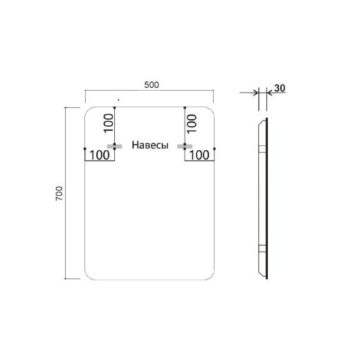Зеркало с подсветкой Vincea VLM-3VC500B 50х70 подвесное - фото 5