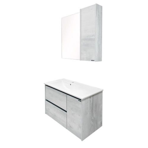 Тумба с раковиной Comforty Бремен 00004142375CF 90х50 подвесная цвет серый - фото 5