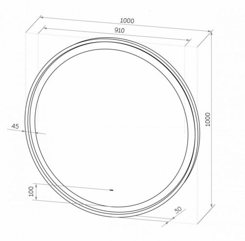 Зеркало с подсветкой Art&Max NAPOLI AM-Nap-1000-DS-F-White 100х100 подвесное - фото 4