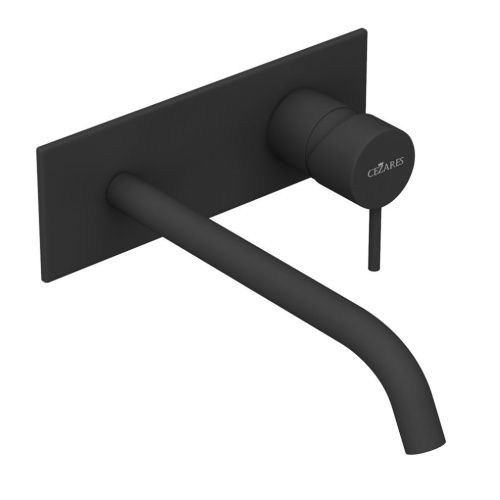 Смеситель для раковины Cezares LEAF LEAF-BLI1-20-L-NOP встраиваемый в стену черный - фото 2