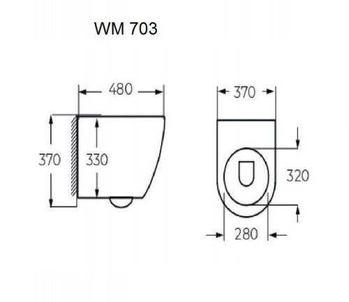 Унитаз Relisan WM 703 Гл000026451 белый с сиденьем микролифт безободковый каскадный смыв - фото 3