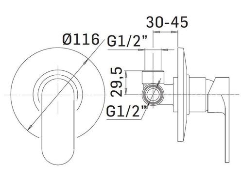 Смеситель для душа Mamoli Sadler 3606PE00600K настенный черный - фото 2