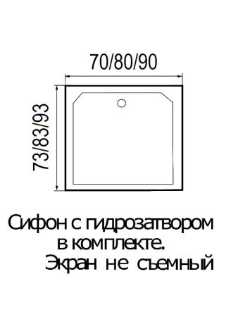 Душевой поддон акриловый Wemor 10000000923 75х70 белый с каркасом